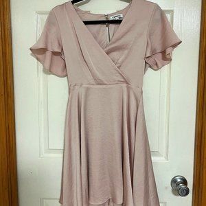 Express Pink Flare Dress
